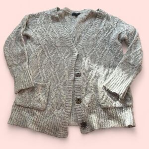 Gray knit cardigan
